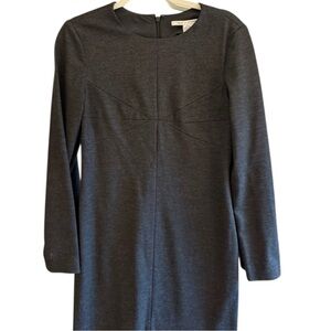 DVF Diane Von Furstenberg Gray Wool Blend Star Seam Sheath Dress Size 8